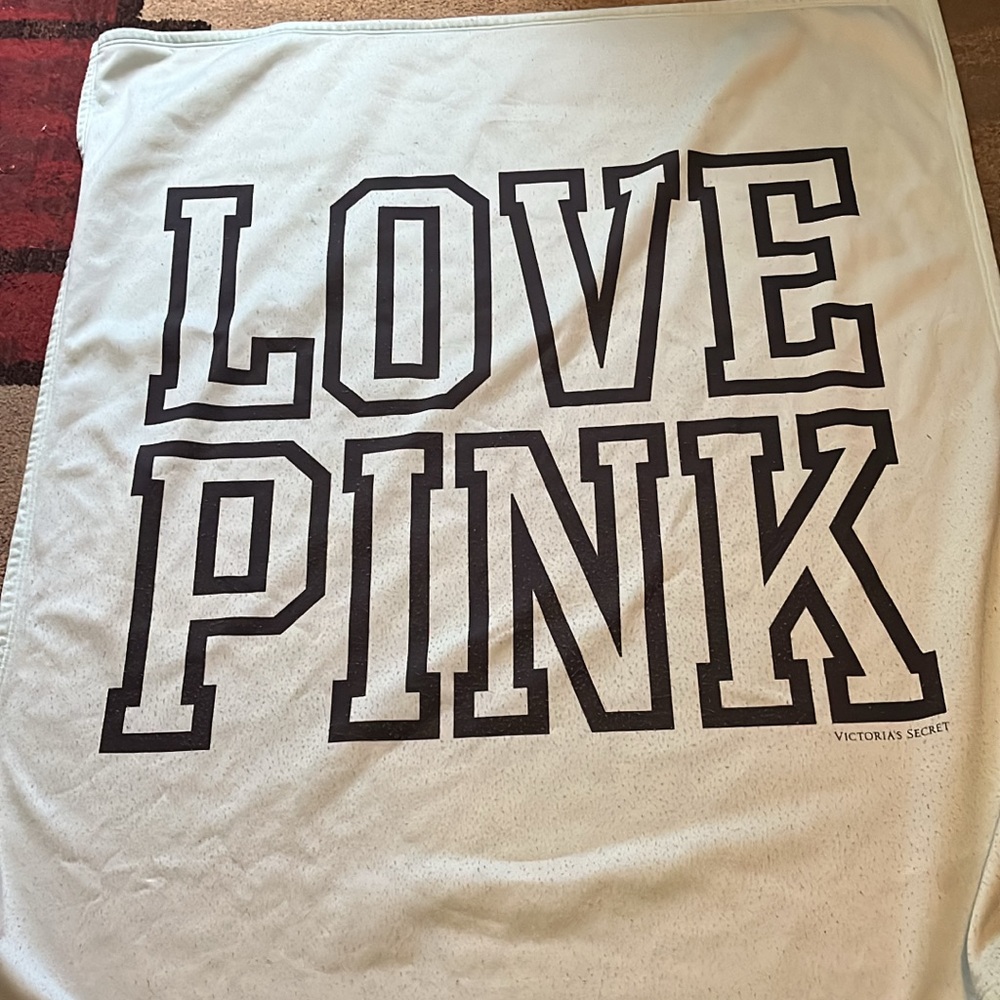 Victoria's Secret PINK Teal Love Pink Throw